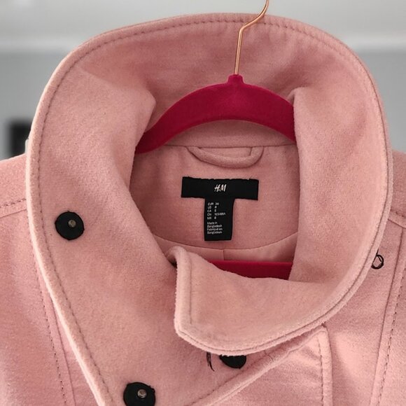 H&M Light Pink Peacoat - Size 8 - Picture 2 of 4